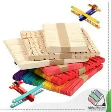 عيدان بوظة رفيع خشب ملونة