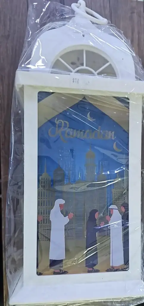 فانوس رمضان ابيض مع ضوء+موسيقى