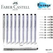 [4005401664994] قلم تحبير Faber-Castell Ecco Pigment Fibre Tip Pen 0.4mm Black Pack of 1 Pocket