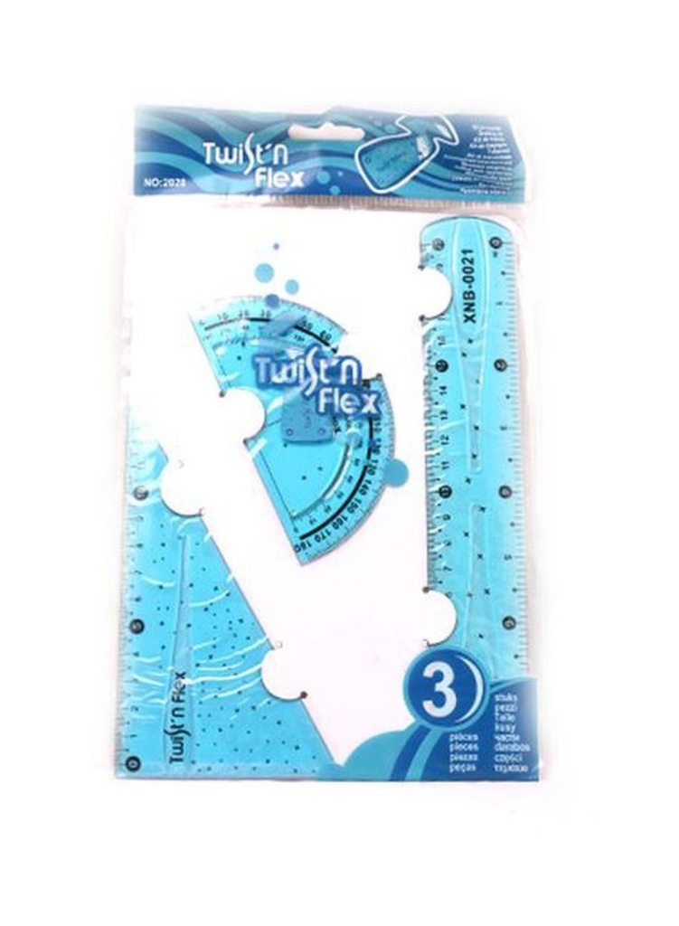 Ruler set 3pc مسطرة مع مثلث مع نص دائرة ضد الكسر