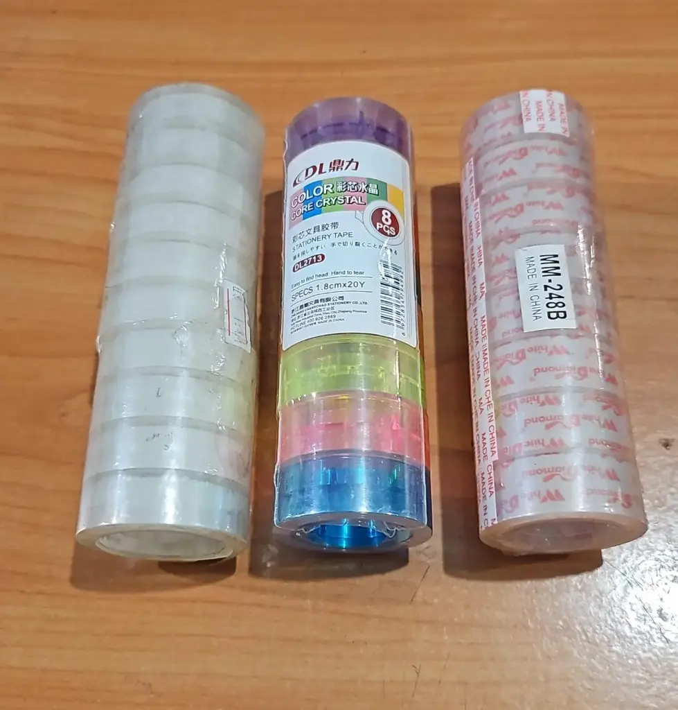 Scotch Tape 1.80cm Transparent تلزيق رفيع  رول 8 قطع1.80 سم شفاف ملون  وسادة