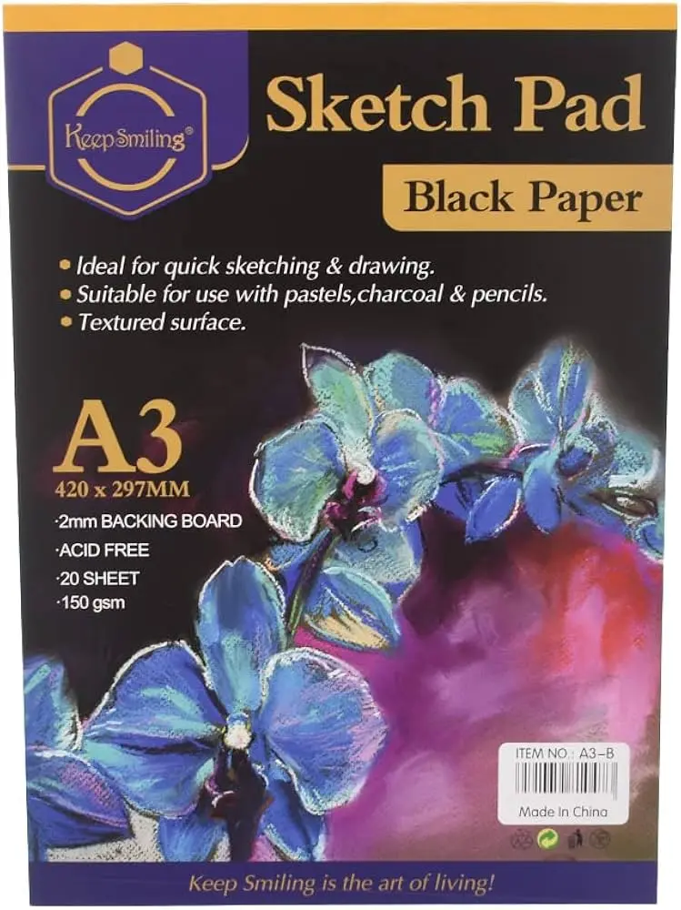 Sketch pad A3 دفتر رسم ورق اسود 