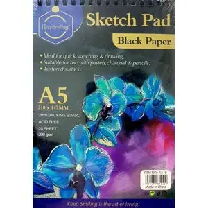 Sketch pad A5 دفتر رسم ورق اسود 