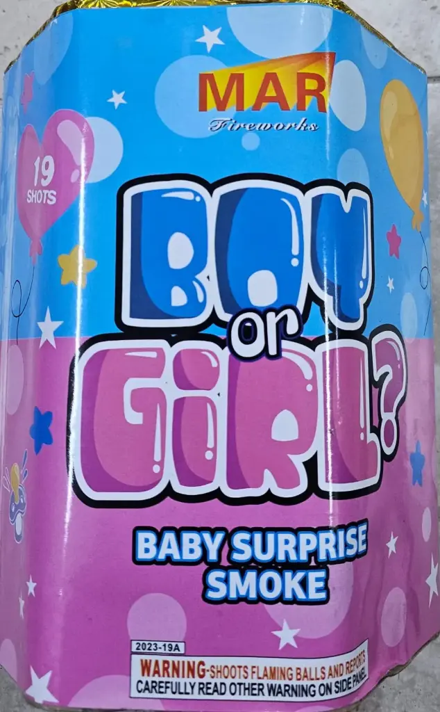 BOY OR GIRL BABY SURPRISE SMOKE 19 SHOTS 19 طلقة
