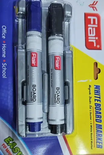 [Flair-WBM] قلم سبورة بيضاء Flair 2 + ممحاة مغناطيسية