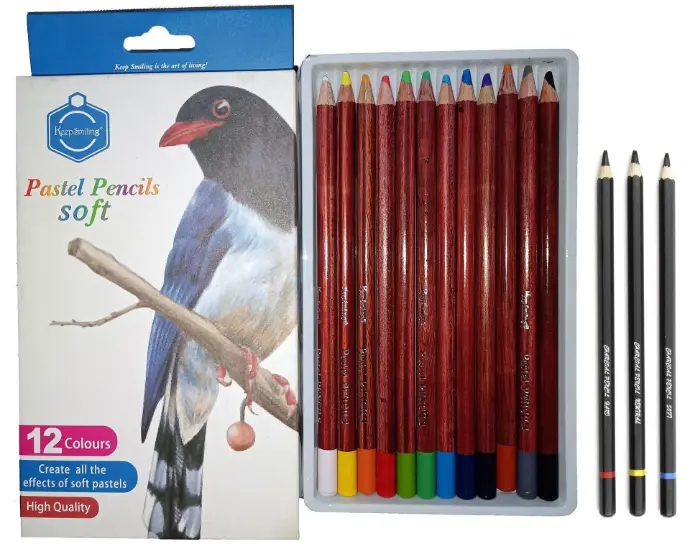 Pastel pencils - 12pcخشب 