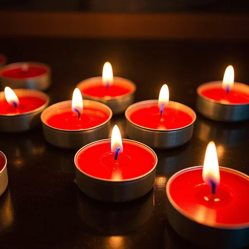 25PCS شمع مدور احمر