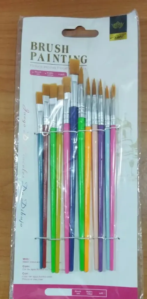 ريشة رسم ملونة مسطحة ومدورة الاطراف