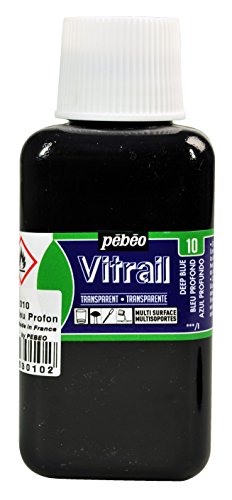 Pebeo Vitrail, Stained Glass Effect Paint, 250 Ml Bottle - Deep Blue