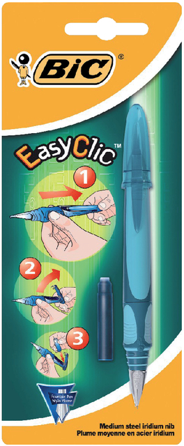قلم حبر ستيلو مع خرطوش BIC   Vulpen BIC Easyclic Assorti Blister