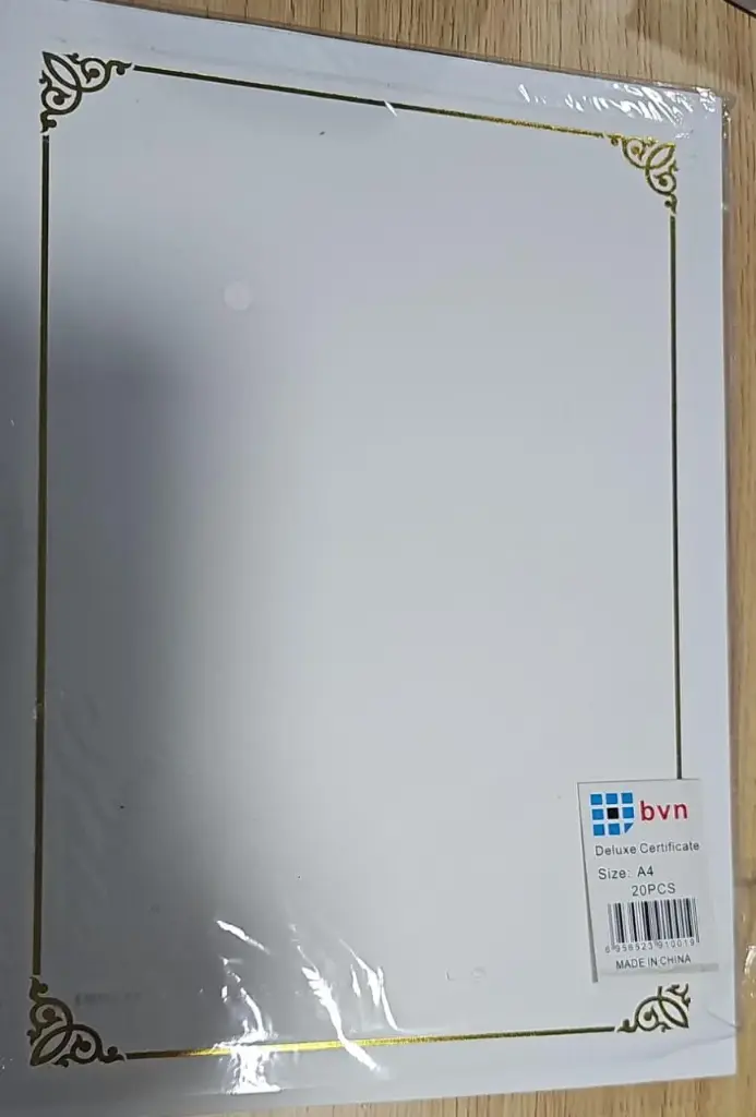  20 شهادة برواز كرتون فارغ BVN