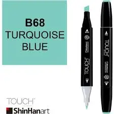 [Q062] ShinHan Art 1110068-B68 Twin Turquoise Blue Marker  Black