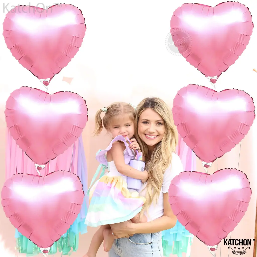 [1157] بالون  على شكل قلب حب عدد 6 قطع 